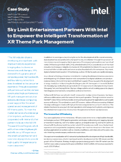 Sky Limit Entertainment Partners With Intel to Empower the Intelligent Transformation of XR Theme Park Management