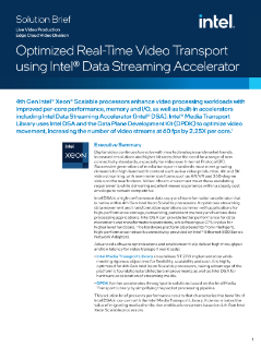 Optimierter Echtzeit-Videotransport mit Intel® DSA