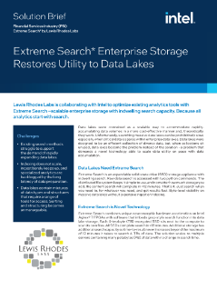 Extreme Search* Enterprise-Speicher stellt das Dienstprogramm für Data Lakes wieder her
