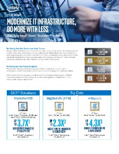 TCO Brief: 2nd Gen Intel® Xeon® Scalable Platform