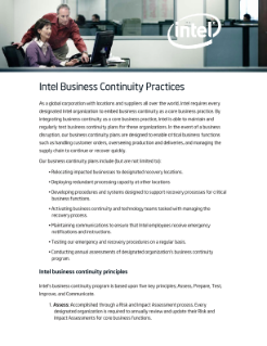 Intel Business Continuity Practices