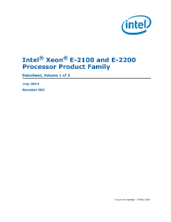 Intel® Xeon® E-2100 and E-2200 Processor Family Datasheet, Vol. 1