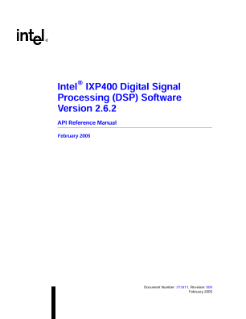 Intel® IXP400 DSP Software V2.6.2 API Reference: Manual