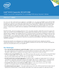 Intel® RAID Expander RES3FV288: Product Brief
