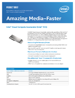 Intel® Visual Compute Beschleuniger (Intel® VCA) Produktbeschreibung