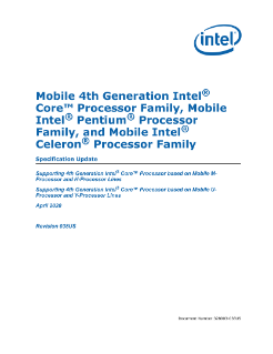 Mobile 4th Gen Intel® Core™ Processors Spec Update