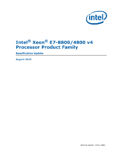 Intel® Xeon® E7-8800/4800 v4 Processor Product Family Spec Update